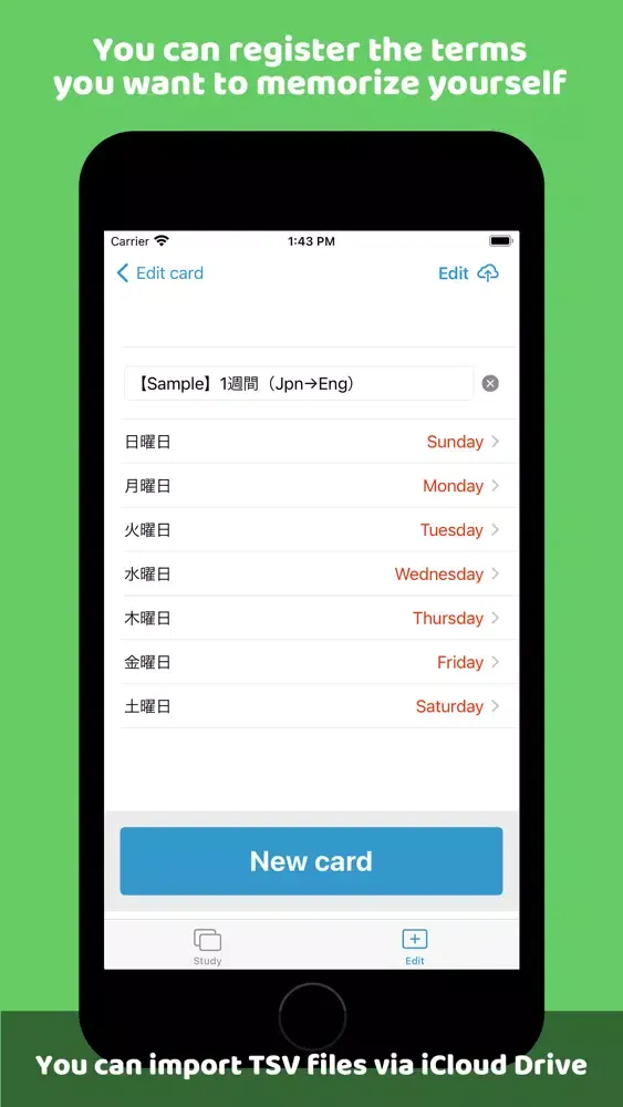 Zrzuty ekranu Flashcards - make it yourself