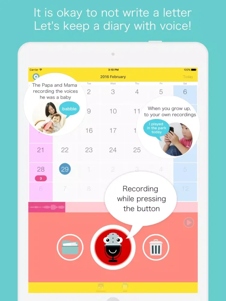 Voice Diary for Kids iPad  Ekran Görüntüleri