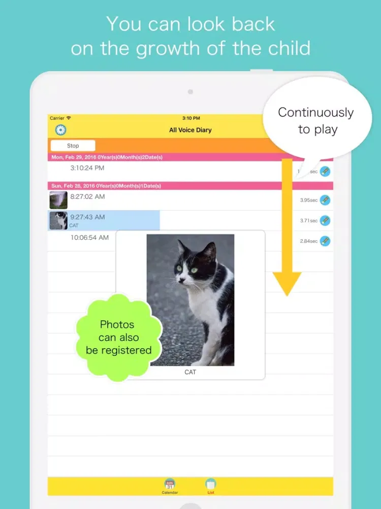 Voice Diary for Kids iPad  Ekran Görüntüleri