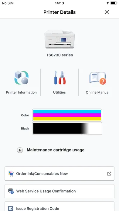 Ảnh chụp màn hình của Canon PRINT