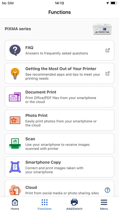 Ảnh chụp màn hình của Canon PRINT