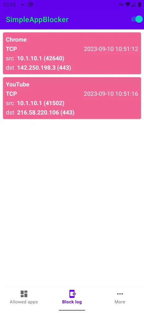 Ảnh chụp màn hình của Simple App Blocker