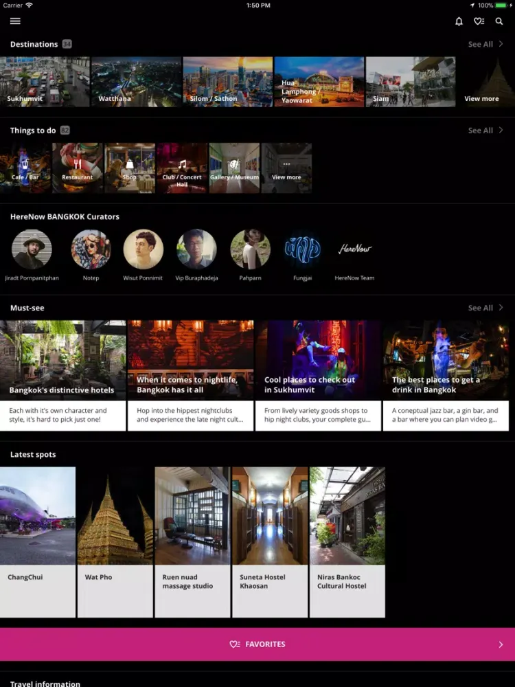 Ảnh chụp màn hình của HereNow - Asia's City Guide iPad 