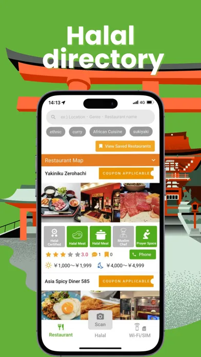 Ảnh chụp màn hình của eHalal-Halal Japan trip/eSIM