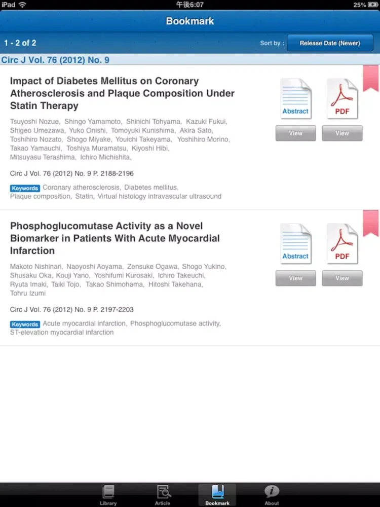 Circulation Journal – JCS iPad  Screenshots