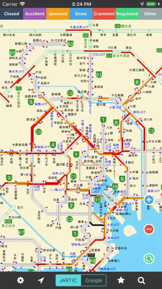 Capturas de tela do 渋滞情報マップ(渋滞・高速道路・渋滞予測)