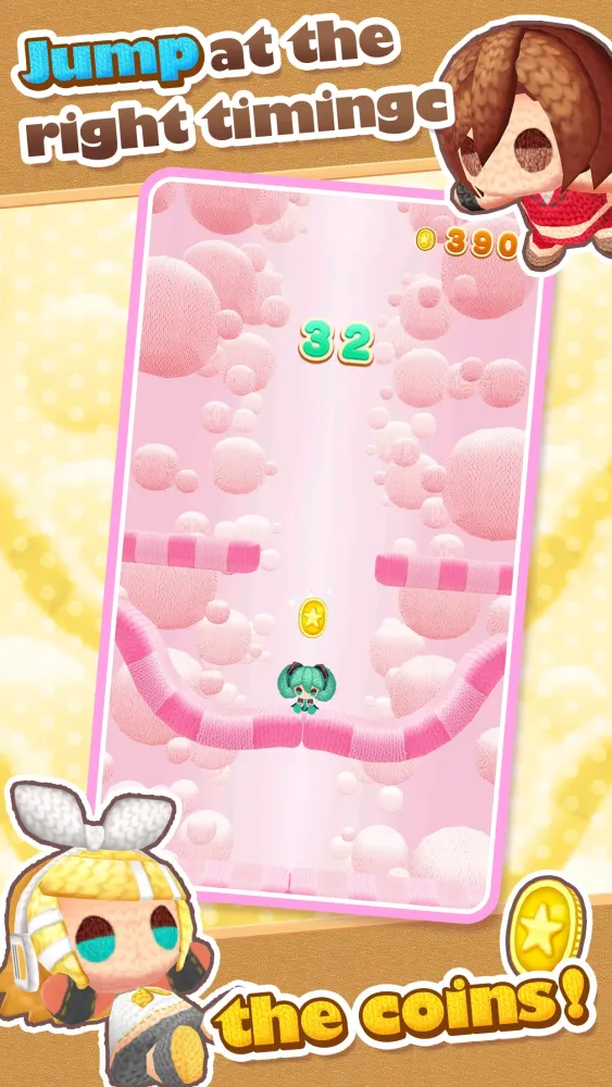 ภาพหน้าจอของ Hatsune Miku Amiguru Jump