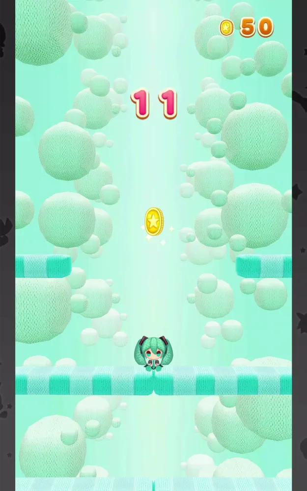 ภาพหน้าจอของ Hatsune Miku Amiguru Jump