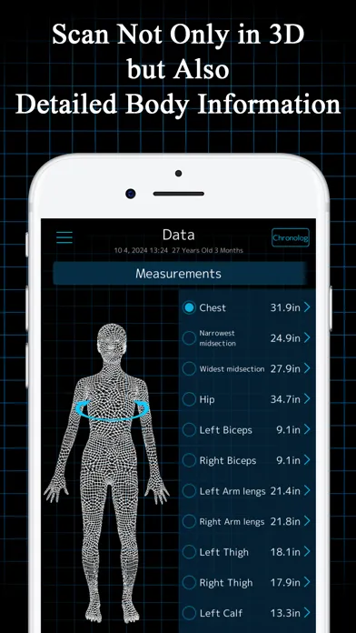 Tangkapan skrin iBODY 3Dscan