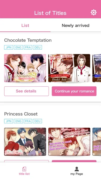 Captures d'écran de Love stories & Otome Games LOG