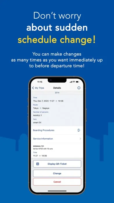 Capturas de tela do Shinkansen smartEX App
