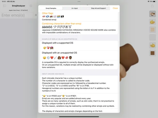 Tangkapan skrin Emoji Analyzer iPad 