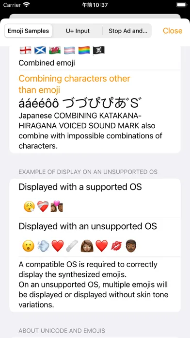 Tangkapan skrin Emoji Analyzer