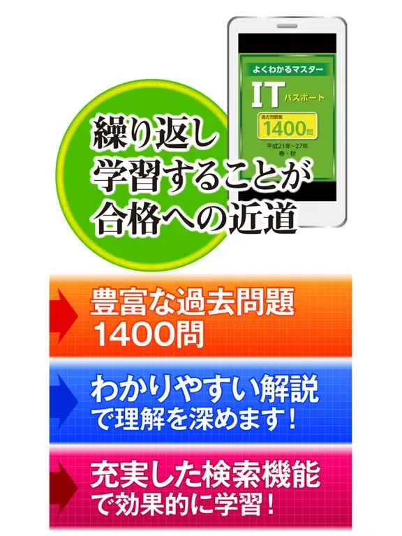 ITパスポート試験過去問題集1400問　解説付:富士通FOM iPad  Screenshots