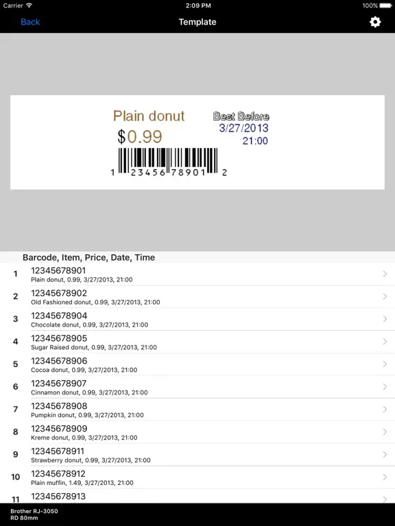 Tangkapan layar Label Print for brother iPad 