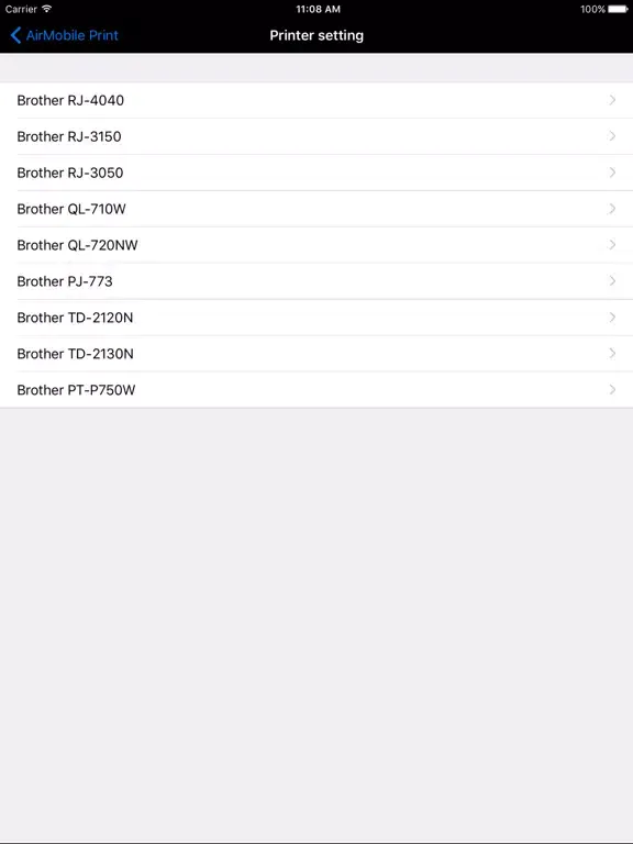 AirMobile Print for brother iPad  Ekran Görüntüleri