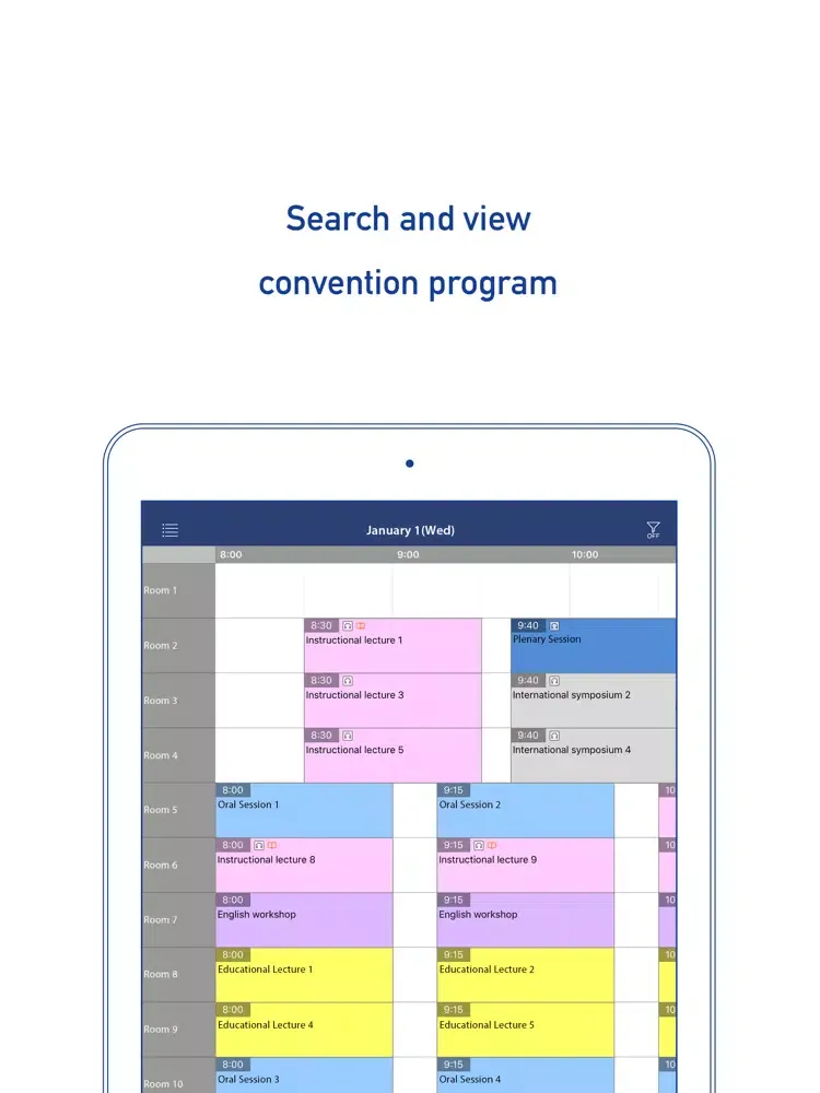 Capturas de pantalla de JPA Convention iPad 