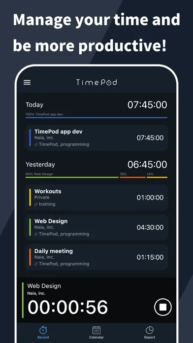 Capturas de pantalla de TimePod - Time Tracking