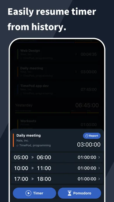 Capturas de pantalla de TimePod - Time Tracking