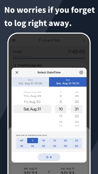 Capturas de pantalla de TimePod - Time Tracking