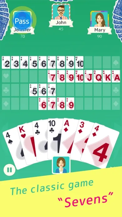 Tangkapan skrin Sevens - Fun Classic Card Game