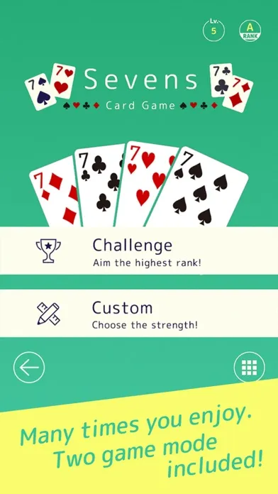 Tangkapan skrin Sevens - Fun Classic Card Game