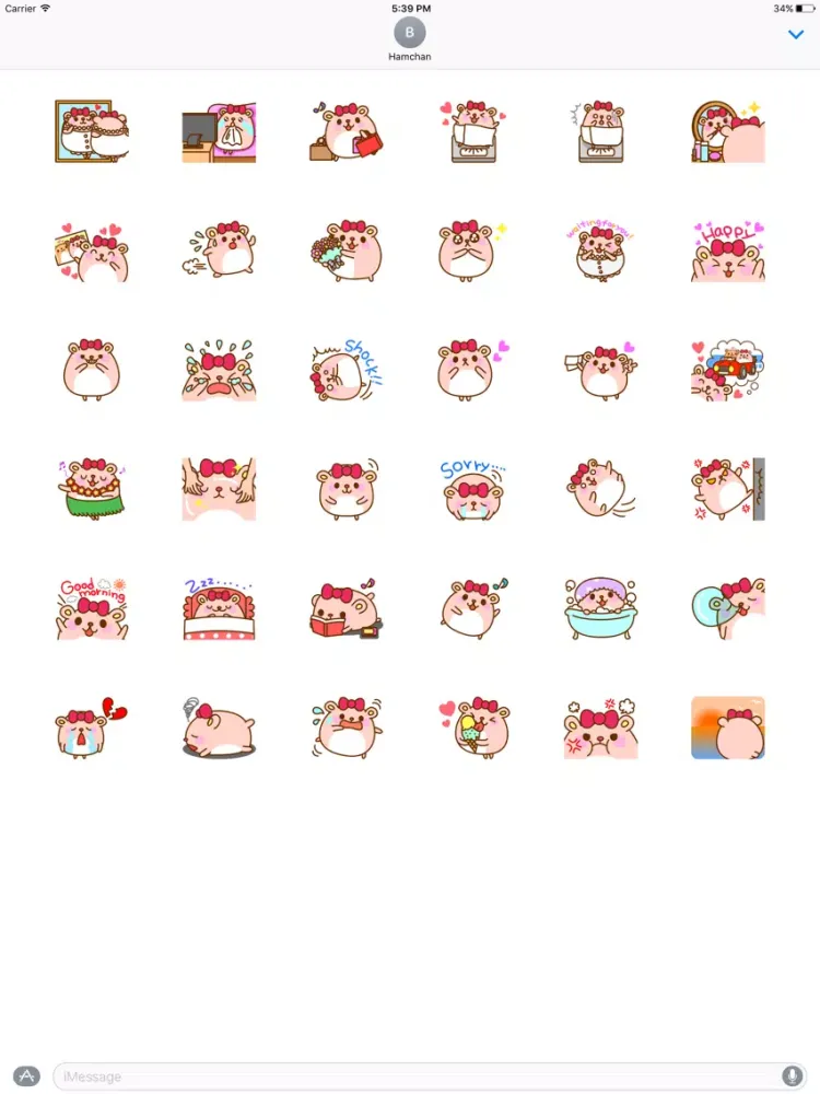 Girls Hamster Sticker iPad  스크린샷