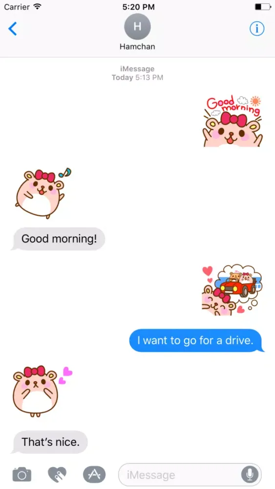 Girls Hamster Sticker 스크린샷