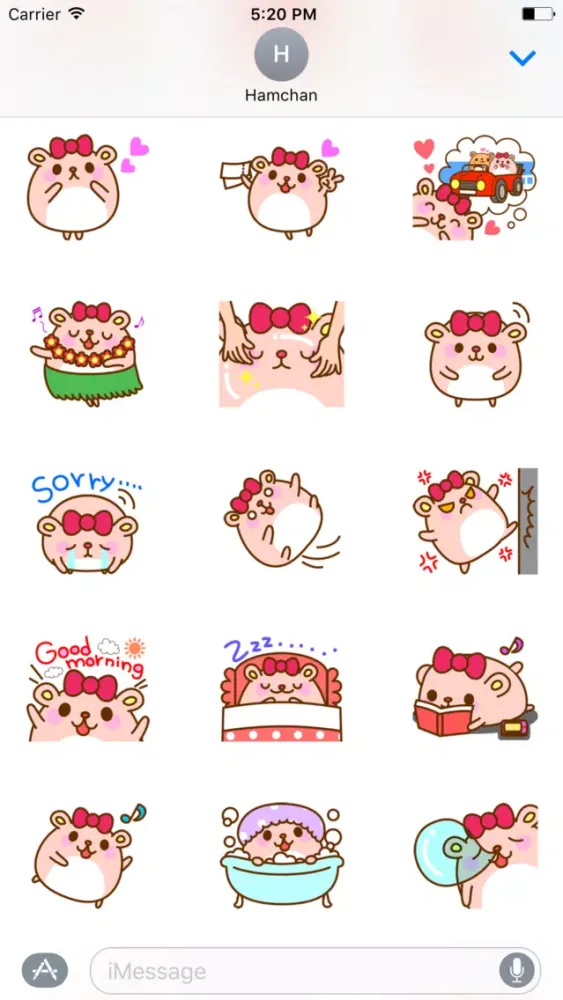Girls Hamster Sticker 스크린샷
