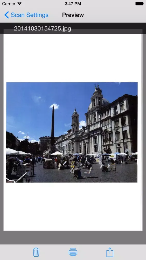Zrzuty ekranu RICOH Smart Device Print&Scan