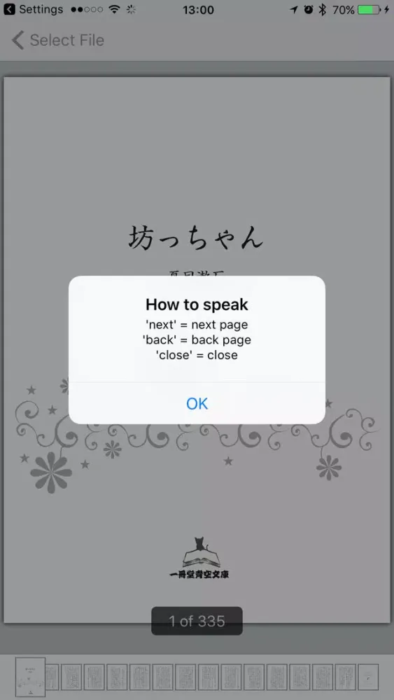Tangkapan skrin Voice Book - operating in voice
