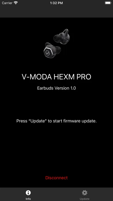 Ảnh chụp màn hình của V-MODA | HEXAMOVE UPDATER