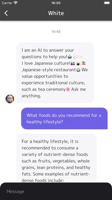 Tangkapan layar AI White | Chat Assistant