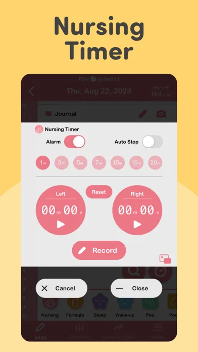 PiyoLog Baby Feeding Tracker سکرین شاٹس