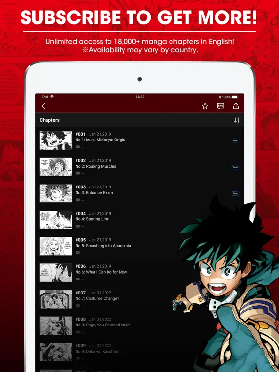MANGA Plus by SHUEISHA iPad 应用截图