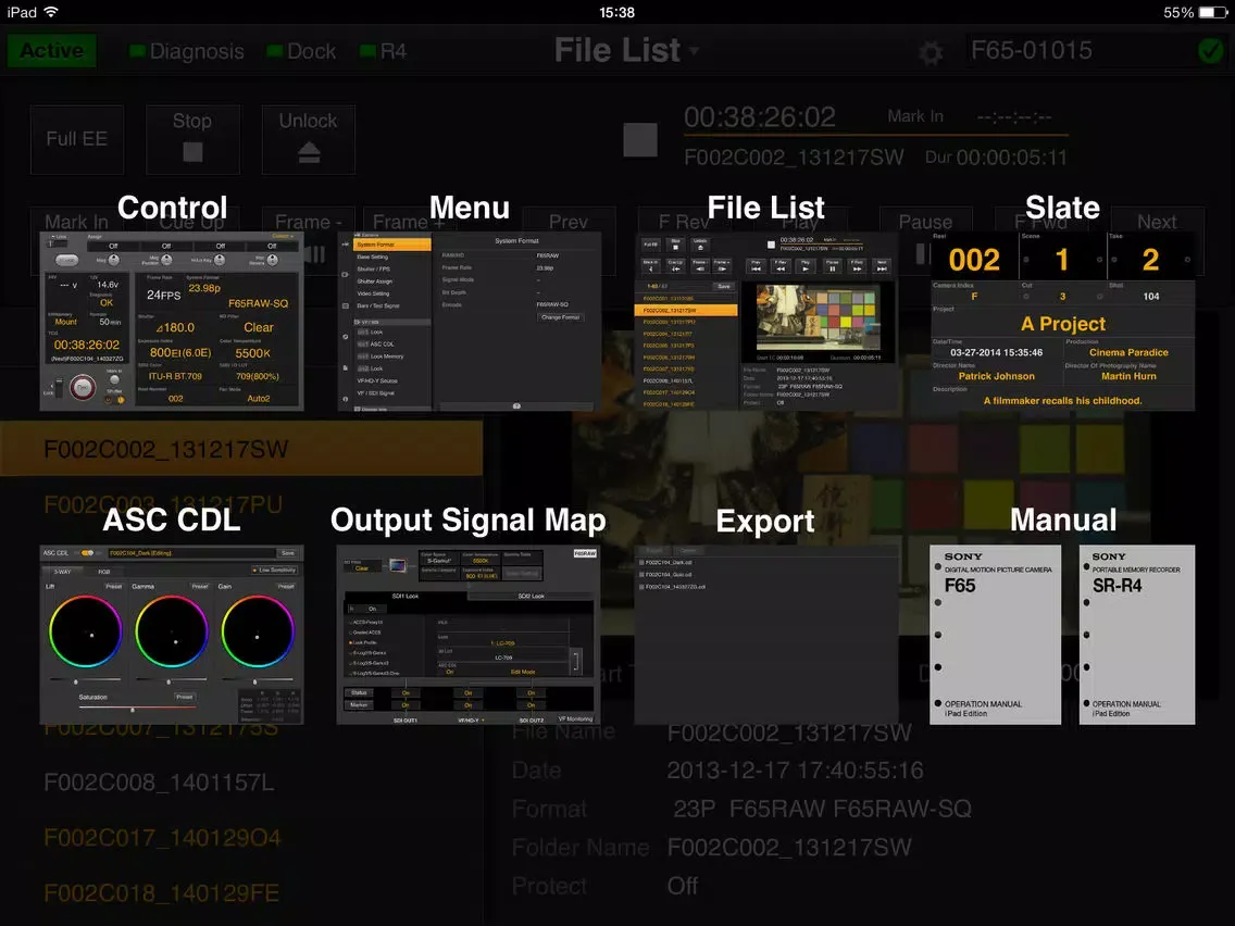 F65Remote Look Plus iPad  スクリーンショット