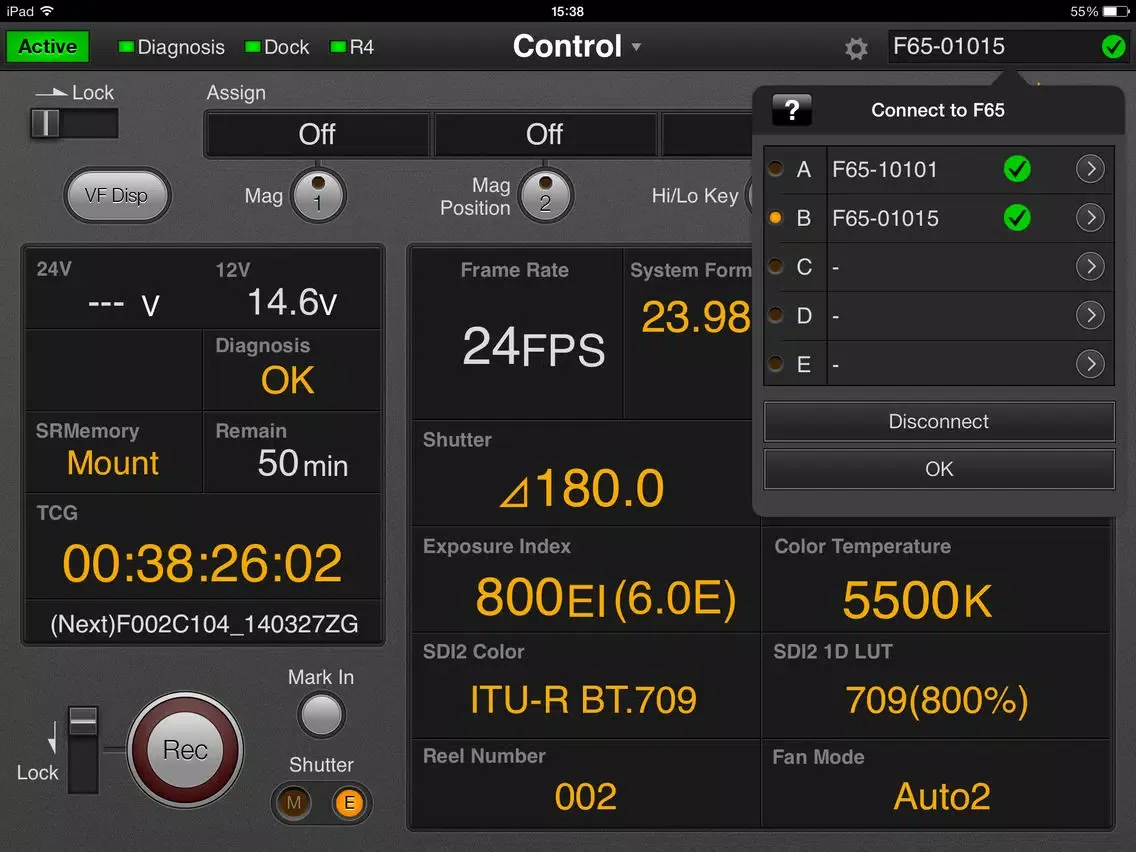 F65Remote Look Plus iPad  スクリーンショット