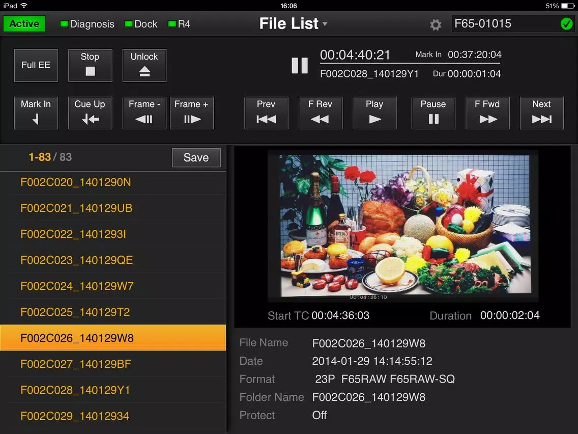 F65Remote Look Plus iPad  スクリーンショット
