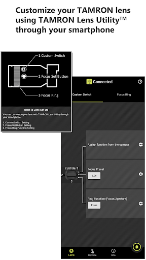 TAMRON Lens Utility Mobile Screenshots