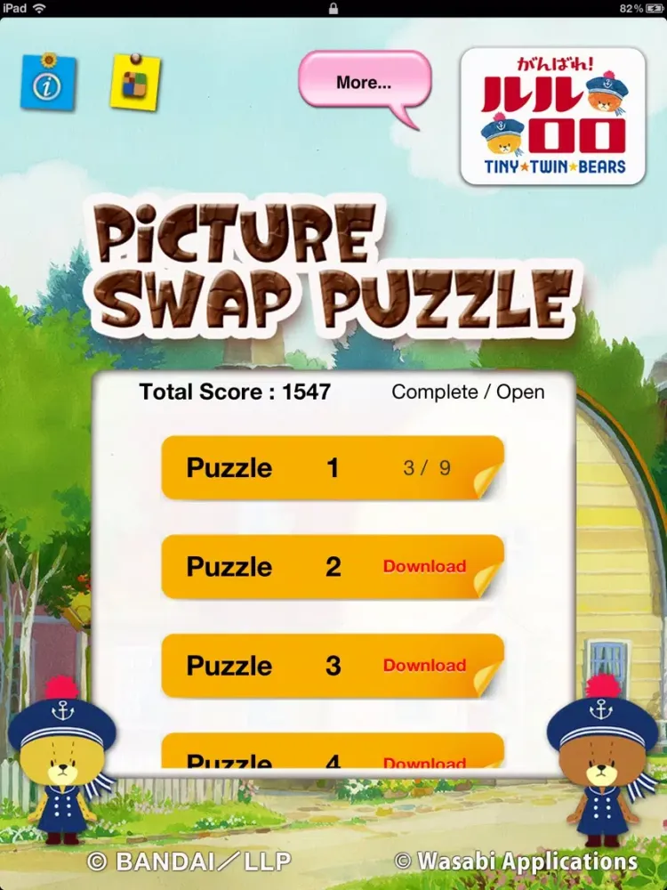 Capturas de tela do Picture Swap Puzzle - Tiny Twin Bears iPad 