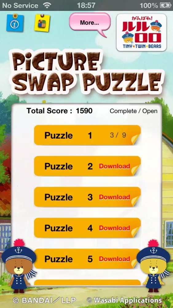 Capturas de tela do Picture Swap Puzzle - Tiny Twin Bears