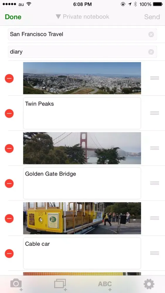 Captures d'écran de CellMemo - Quickly create a note with images for Evernote