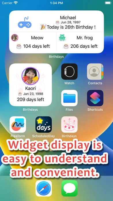 Birthdays Countdown Screenshots