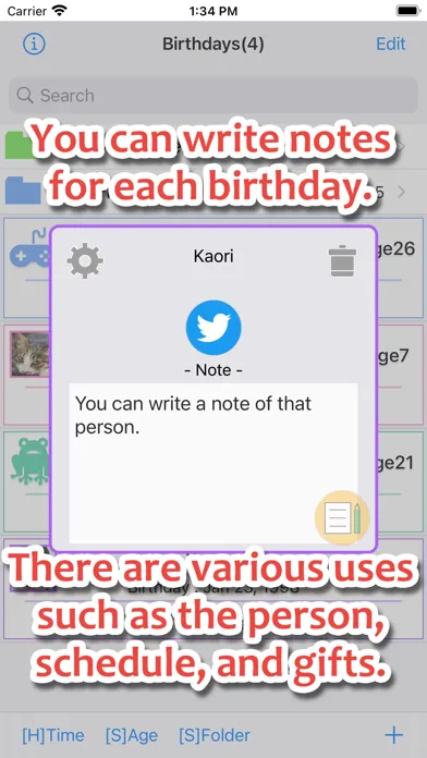 Birthdays Countdown Screenshots