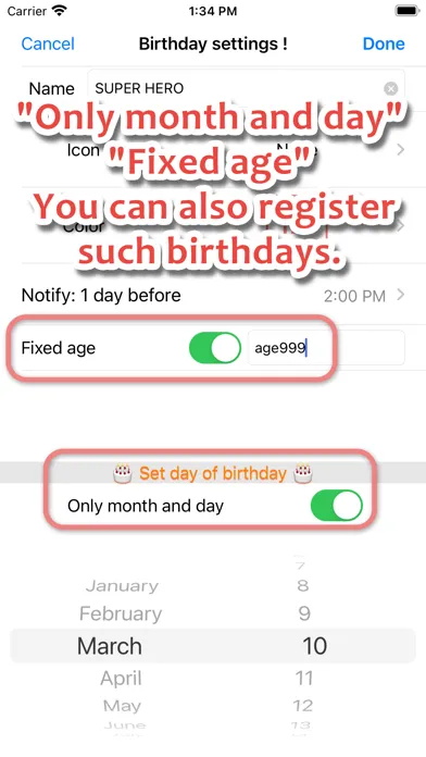 Birthdays Countdown Screenshots