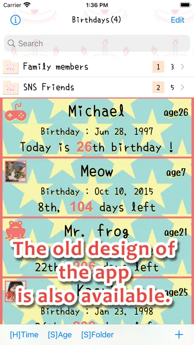 Birthdays Countdown Screenshots