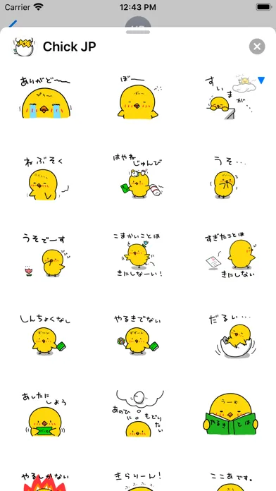 ภาพหน้าจอของ Chick JP Sticker