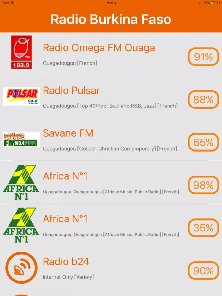 Zrzuty ekranu Radio Burkina Faso - Radio BF iPad 