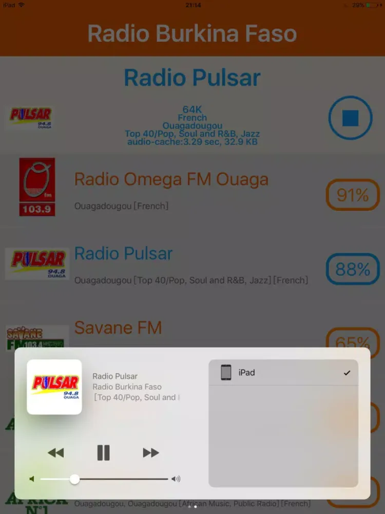Zrzuty ekranu Radio Burkina Faso - Radio BF iPad 
