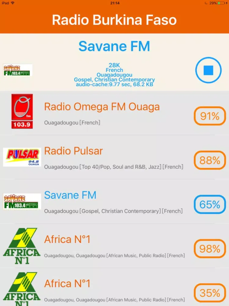 Zrzuty ekranu Radio Burkina Faso - Radio BF iPad 
